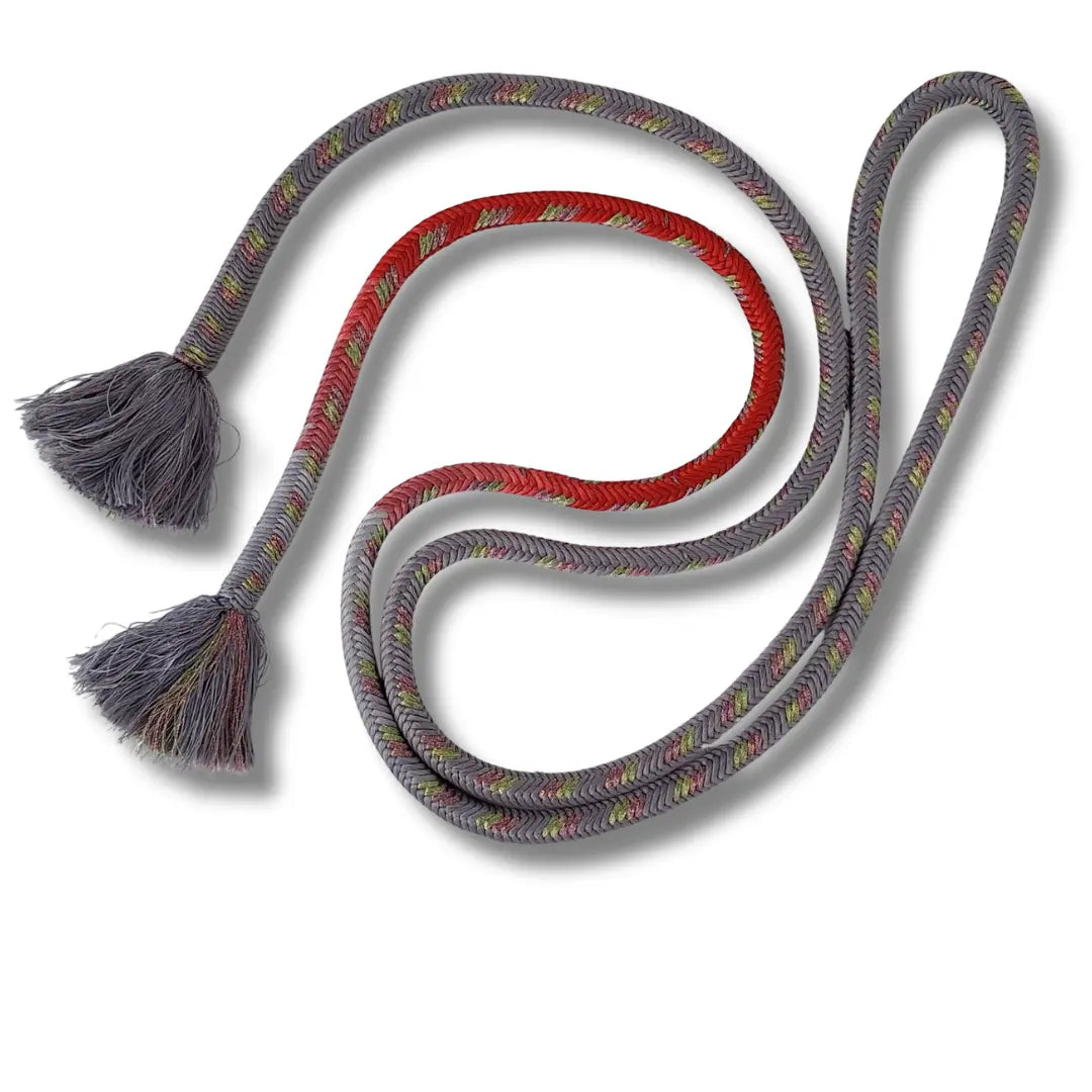 Vintage Obijime in Grau und Rot aus Japan