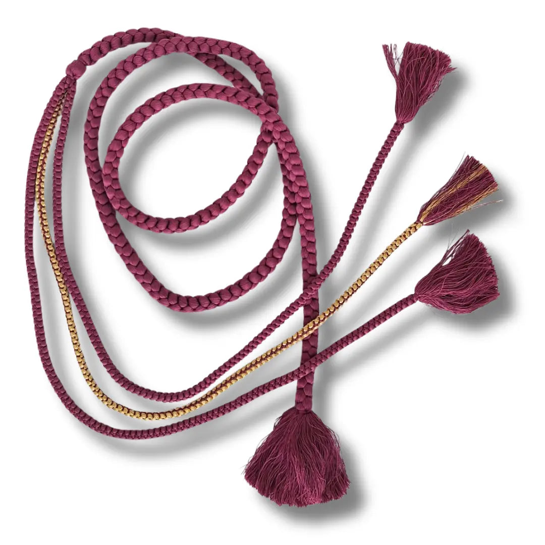 Vintage Obijime weinrot und gold