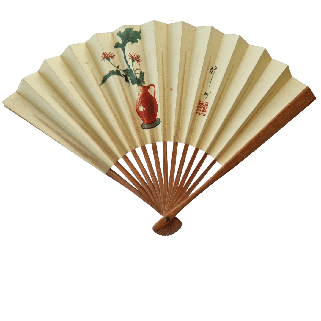 Vintage Teezeremonie Handfächer Blumenvase
