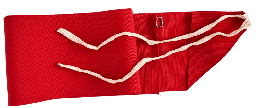 Vintage Tsukuri Obi Rot mit Muster
