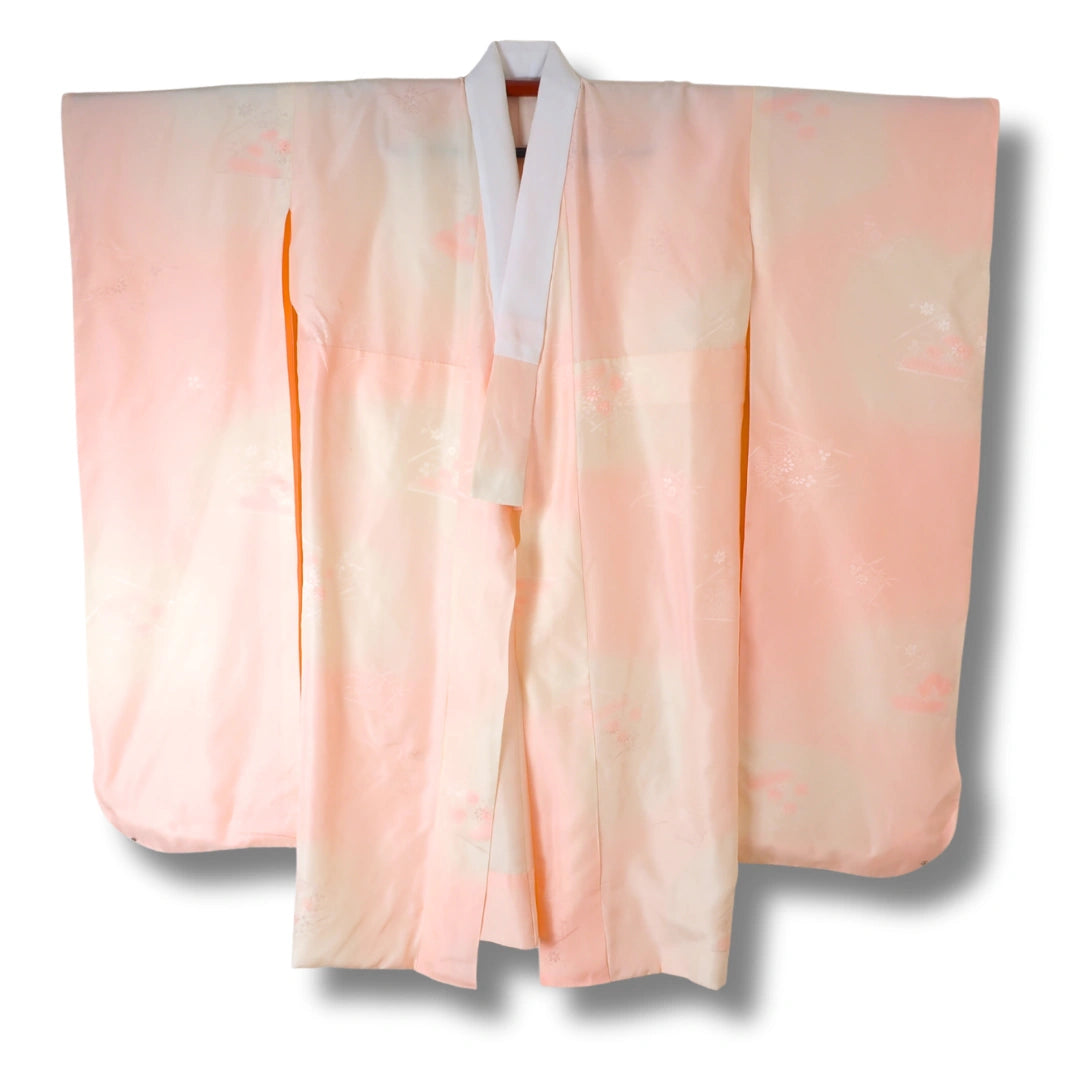 Vintage Damen Furisode-Nagajuban in Apricot