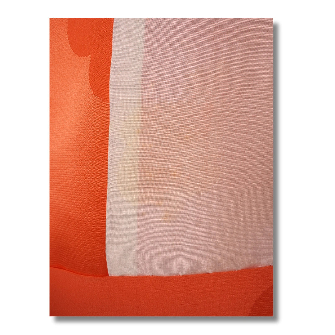 Vintage Damen Furisode Naga-Juban orange mit Ume Blumen
