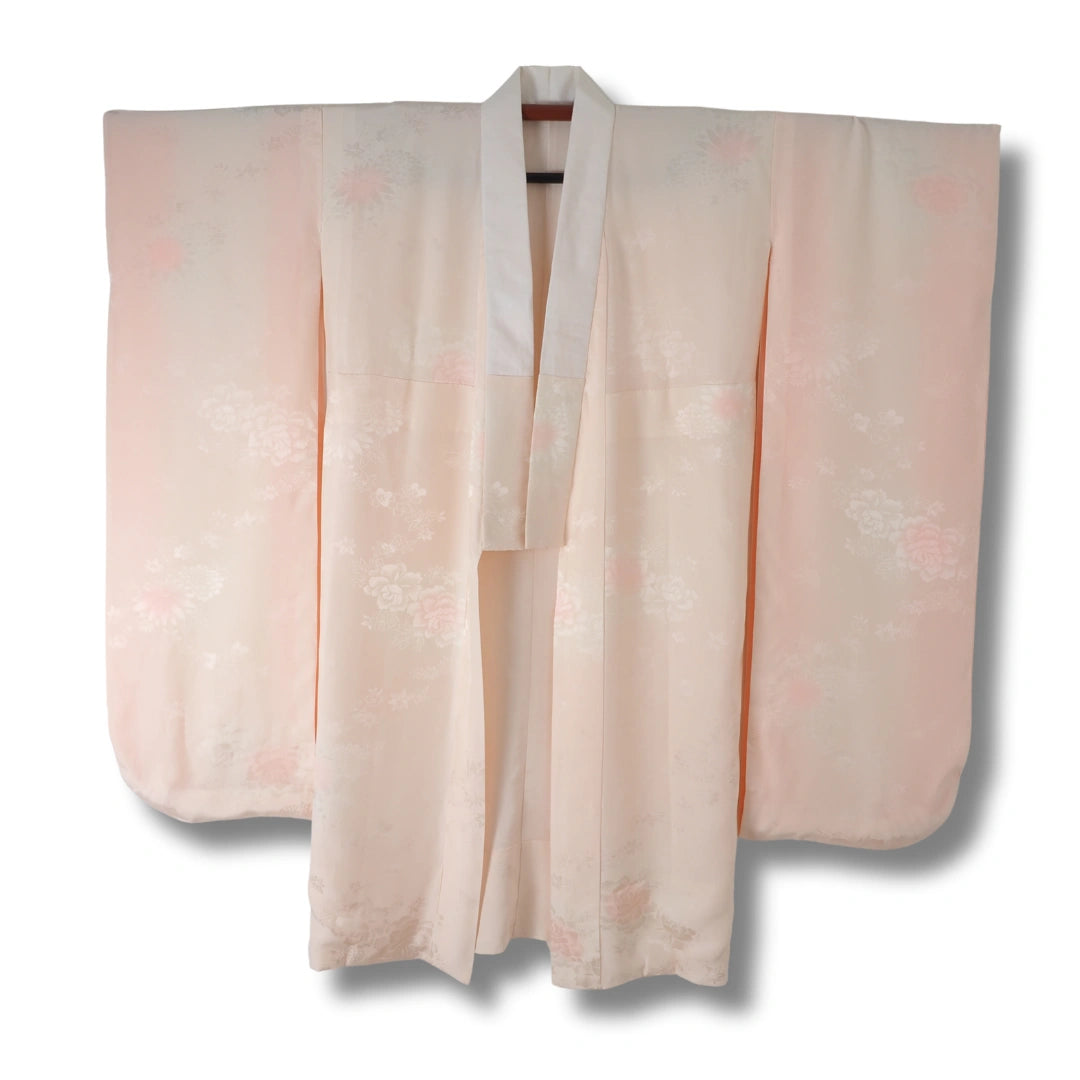 Vintage Furisode Naga-Juban in Rosé Blumen