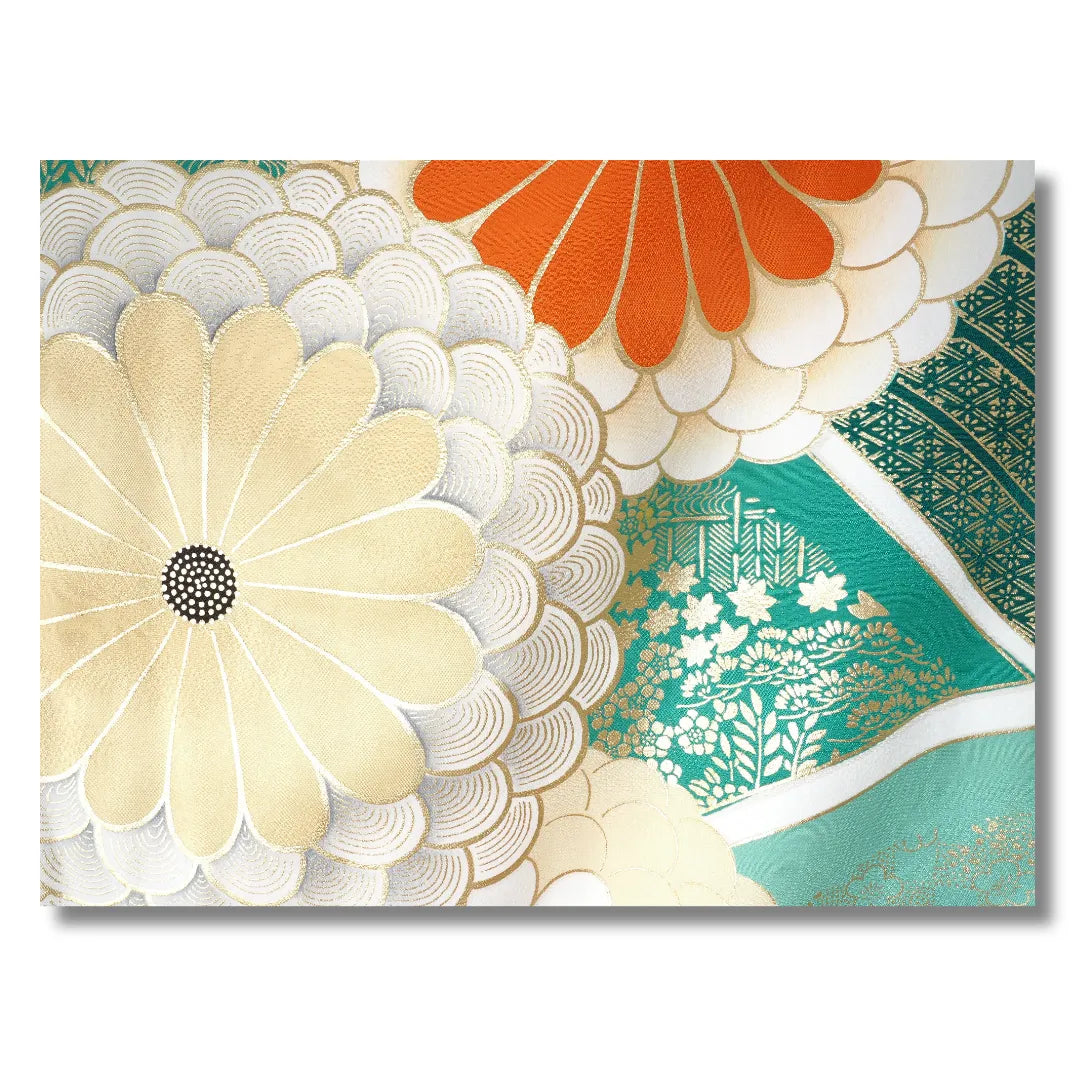 Detailaufnahme großes Chrysanthemenmotiv