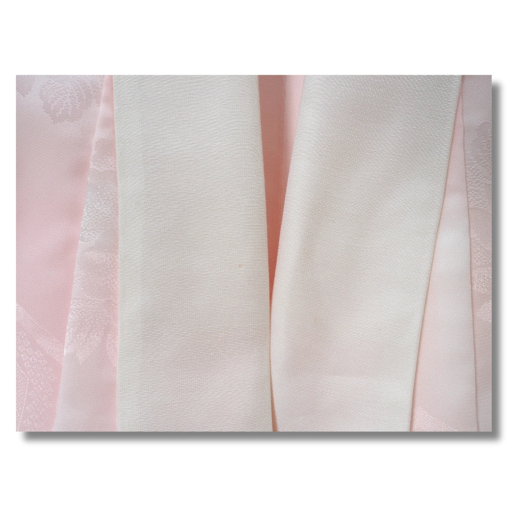 Vintage Furisode Juban – Rosa mit Blumenmuster