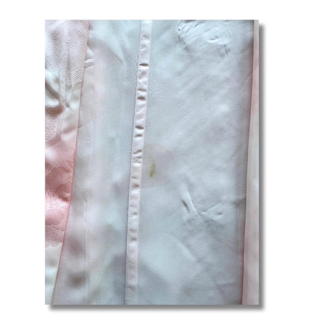 Vintage Furisode Juban – Rosa mit Blumenmuster