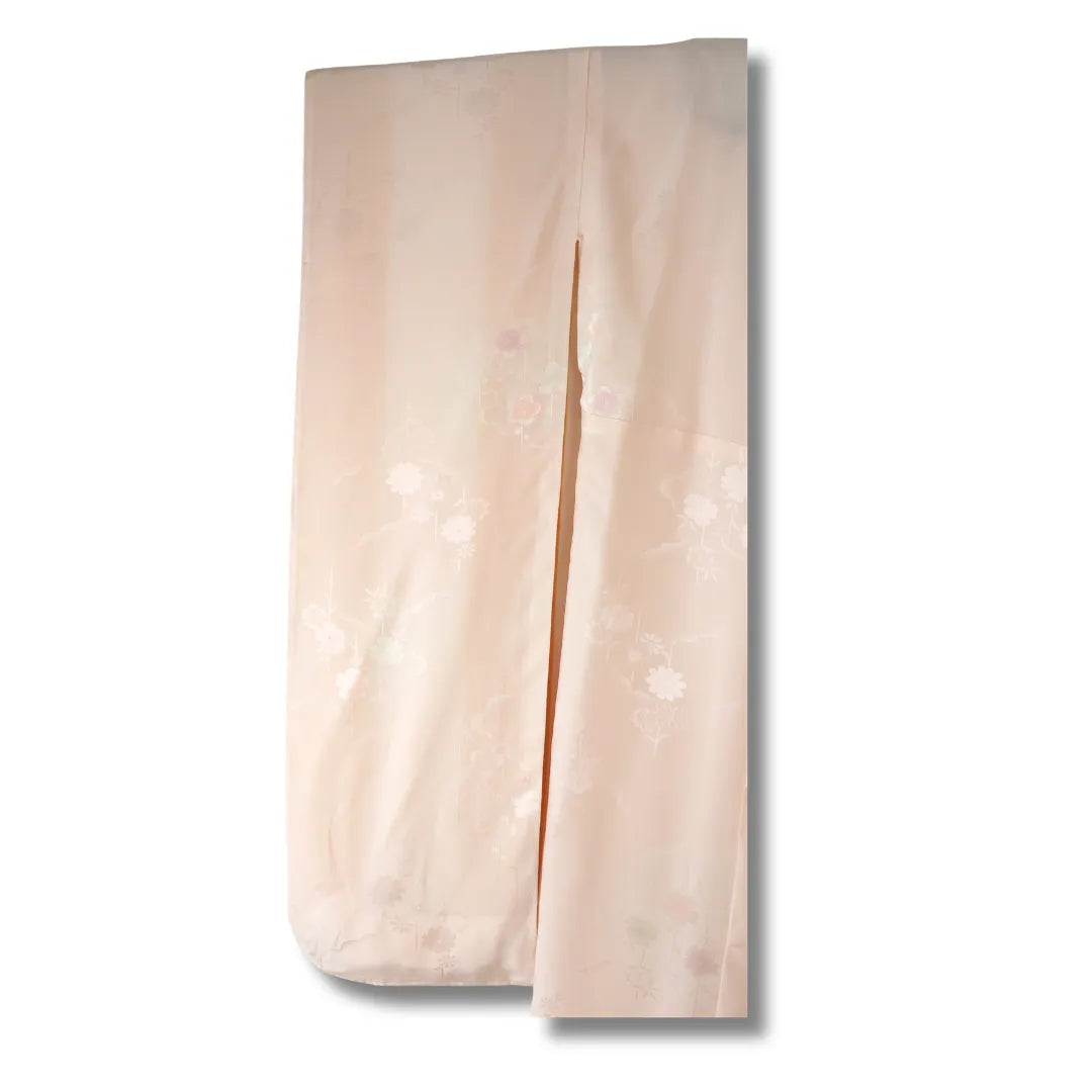Ärmelansicht des rosa Vintage Furisode Juban aus Japan