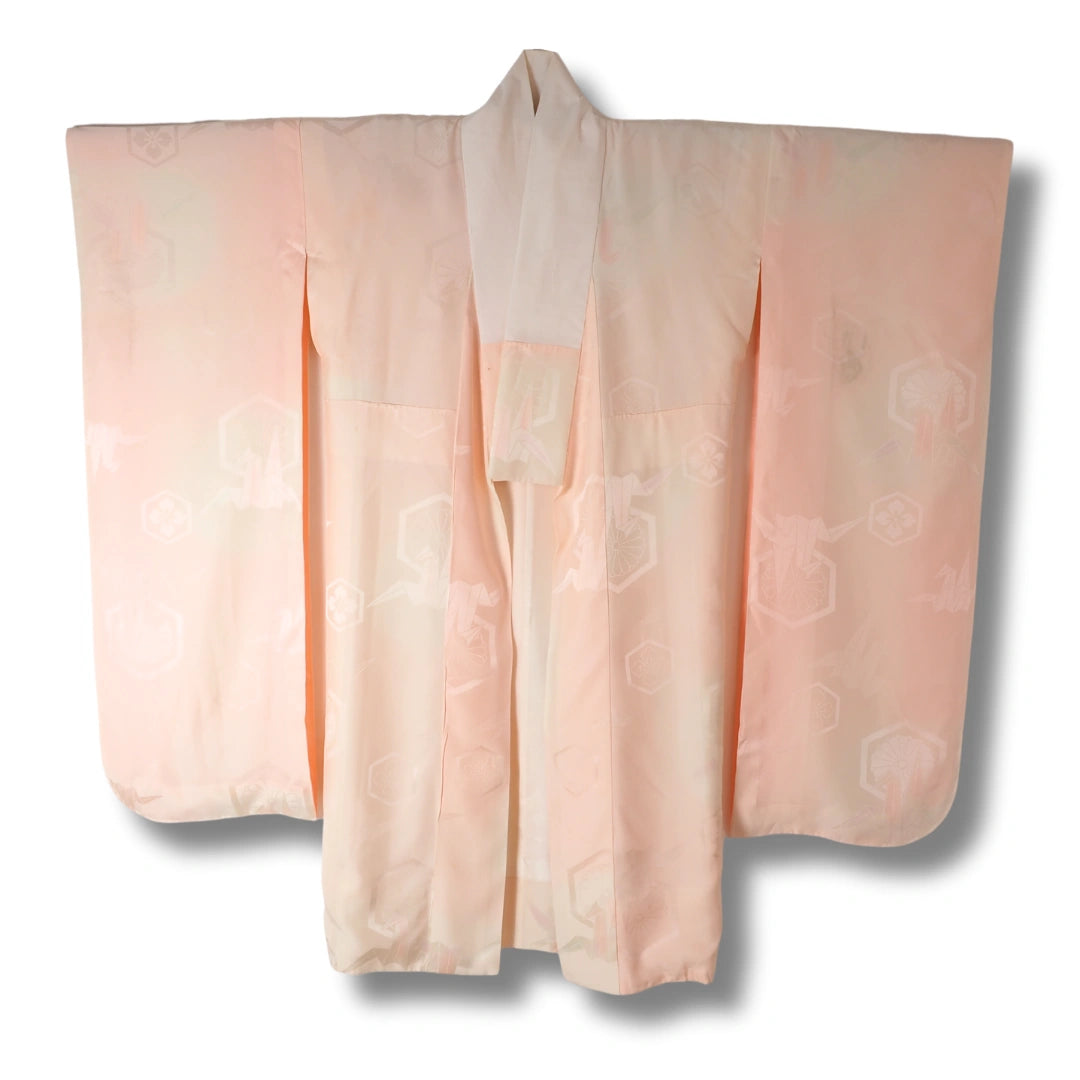Vintage Damen Furisode Juban – Weiß & Rosa