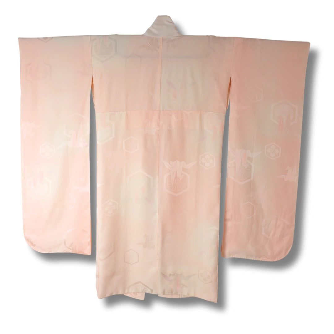 Vintage Damen Furisode Juban – Weiß & Rosa
