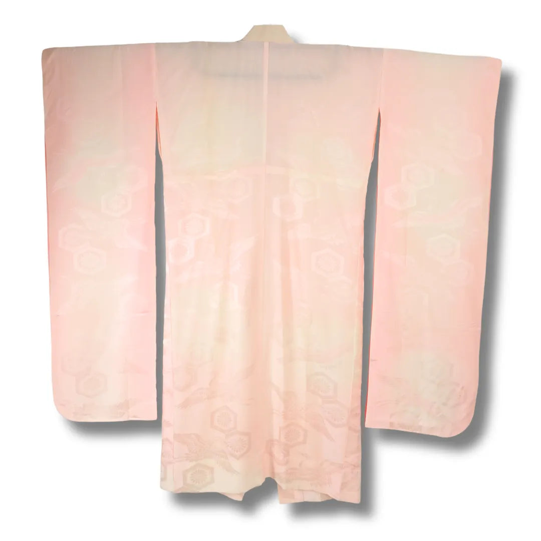 Rückansicht des Vintage Juban in Rosa