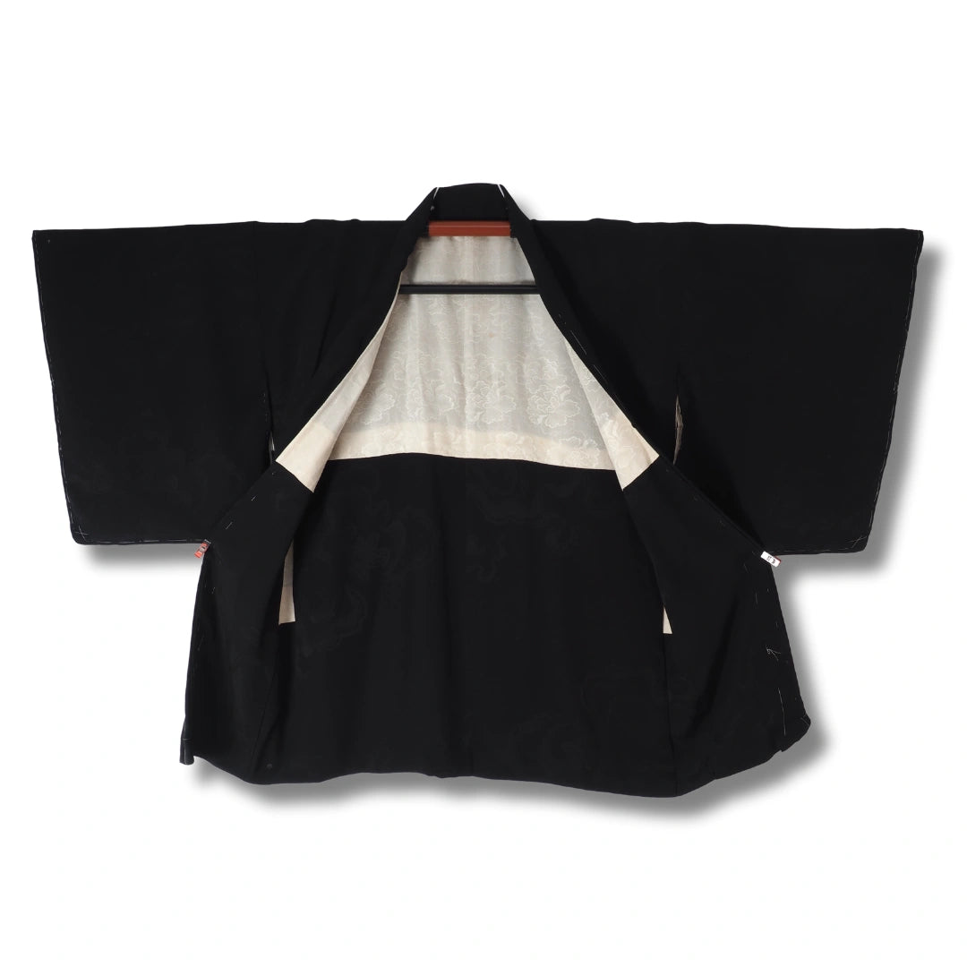 Vintage Damen Haori – Schwarz einfarbig
