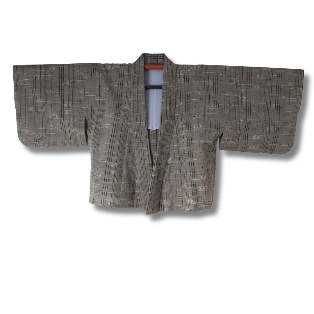 Vintage Damen Haori grau-grün kariert