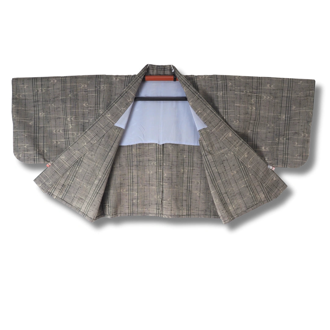 Vintage Damen Haori grau-grün kariert