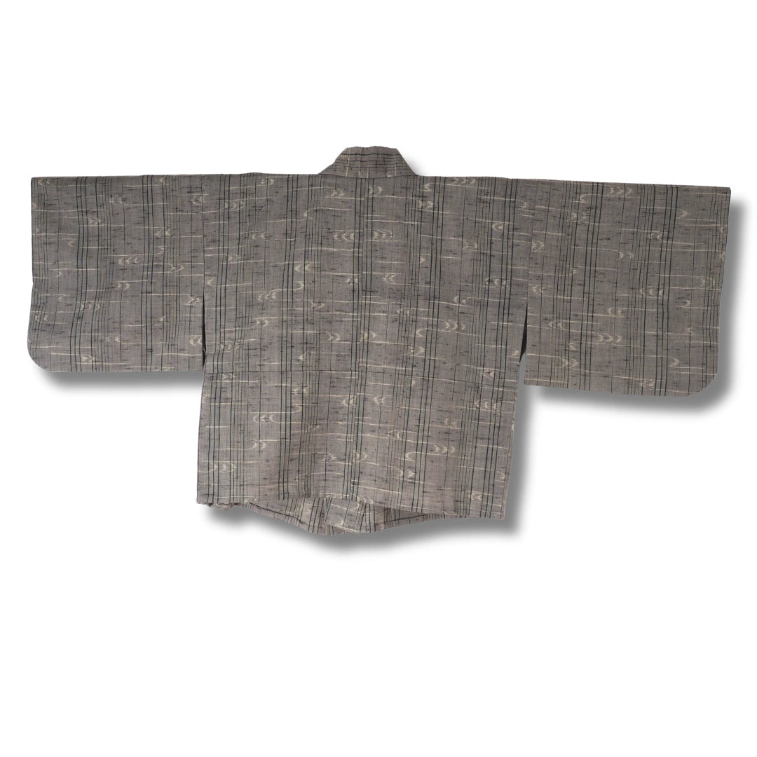 Vintage Damen Haori grau-grün kariert