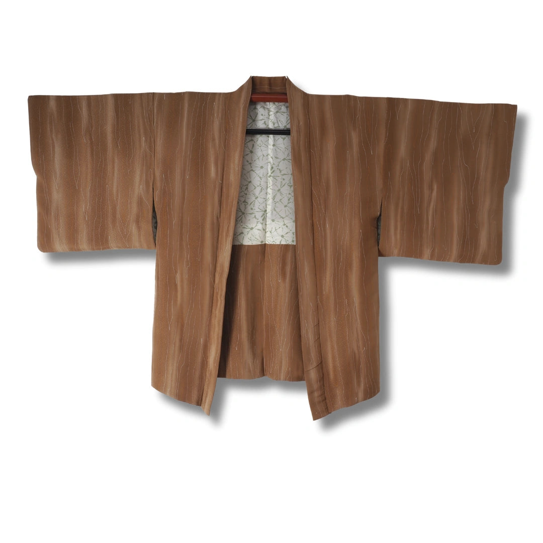 Vintage Damen Haori Hellbraun ink. Haori Himo