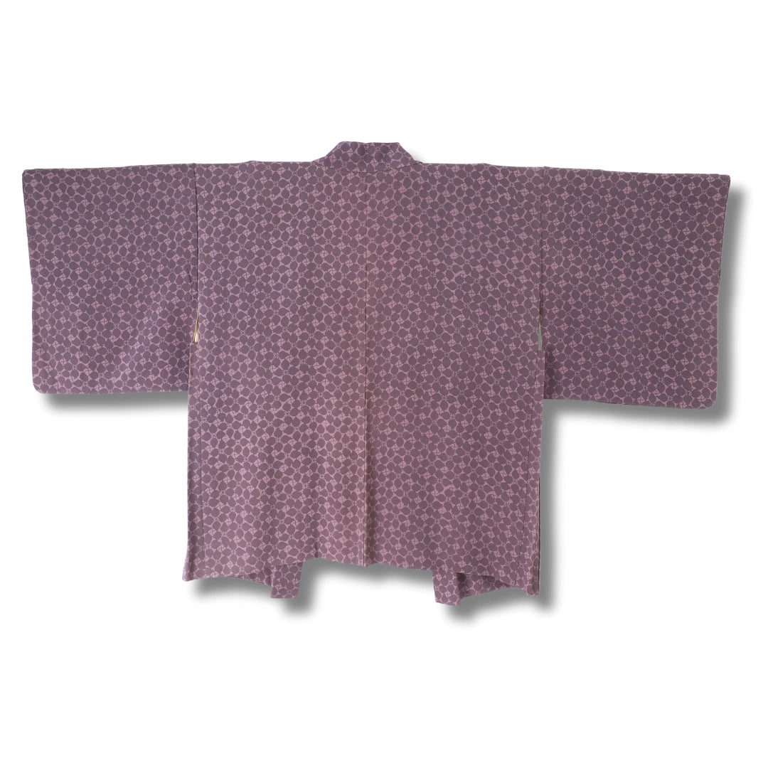 Vintage Damen Haori lila mit Blumen inkl. Haori Himo