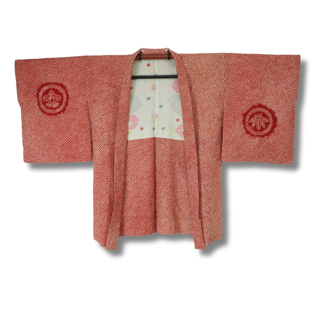 Vintage Damen Haori rot Shibori