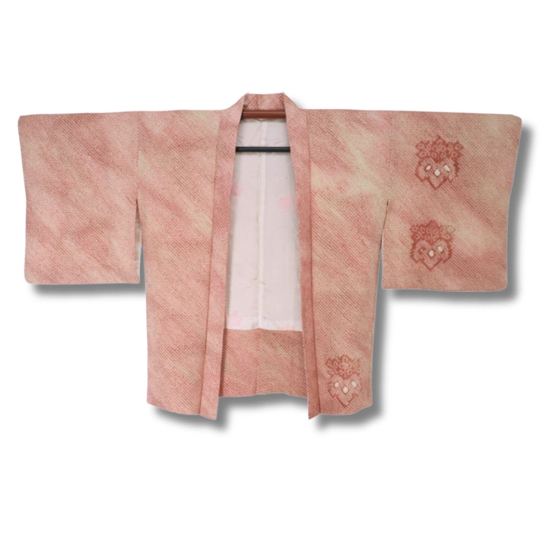 Vintage Damen Haori rot Blumenmuster