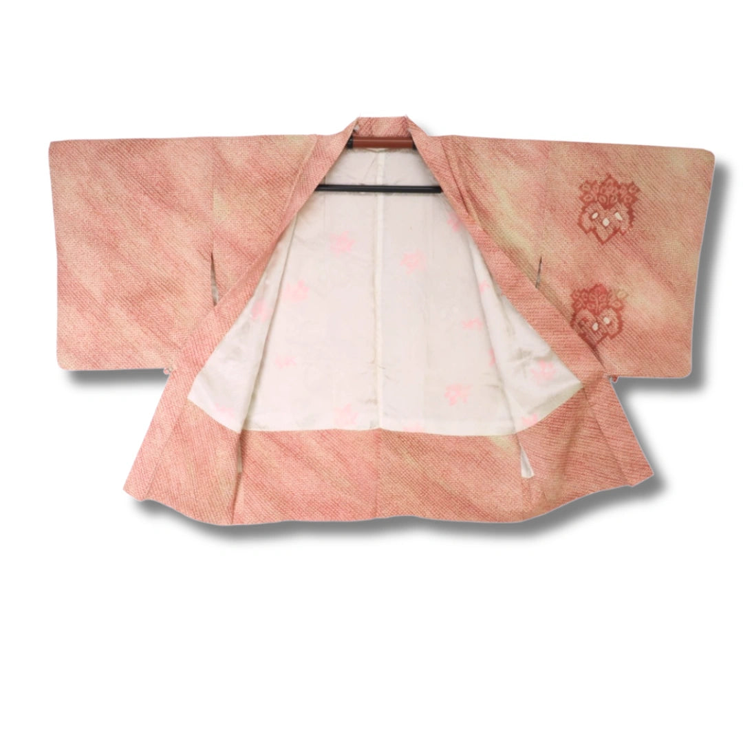 Vintage Damen Haori rot Blumenmuster