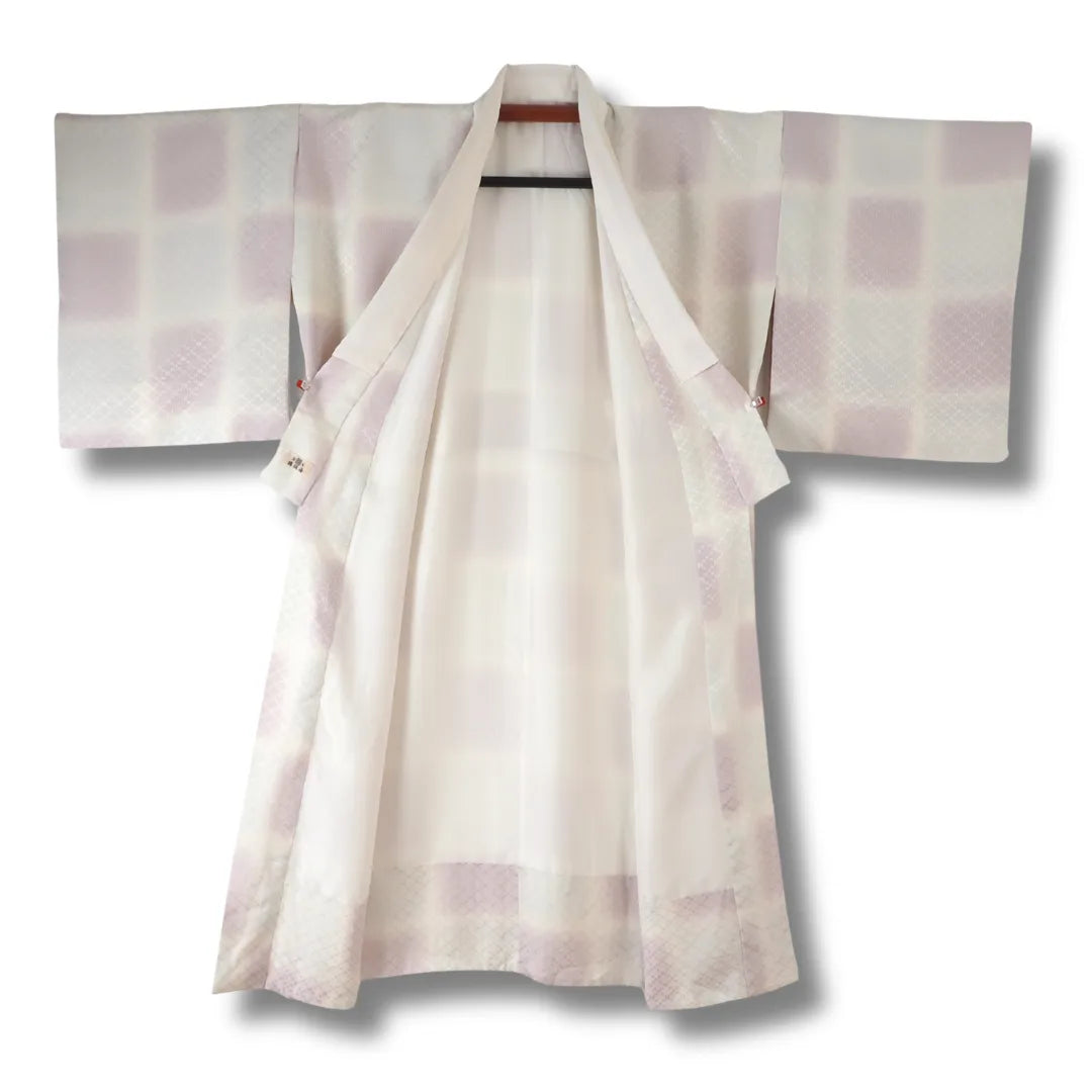 Vintage Damen Juban creme lila geöffnet Vorderansicht