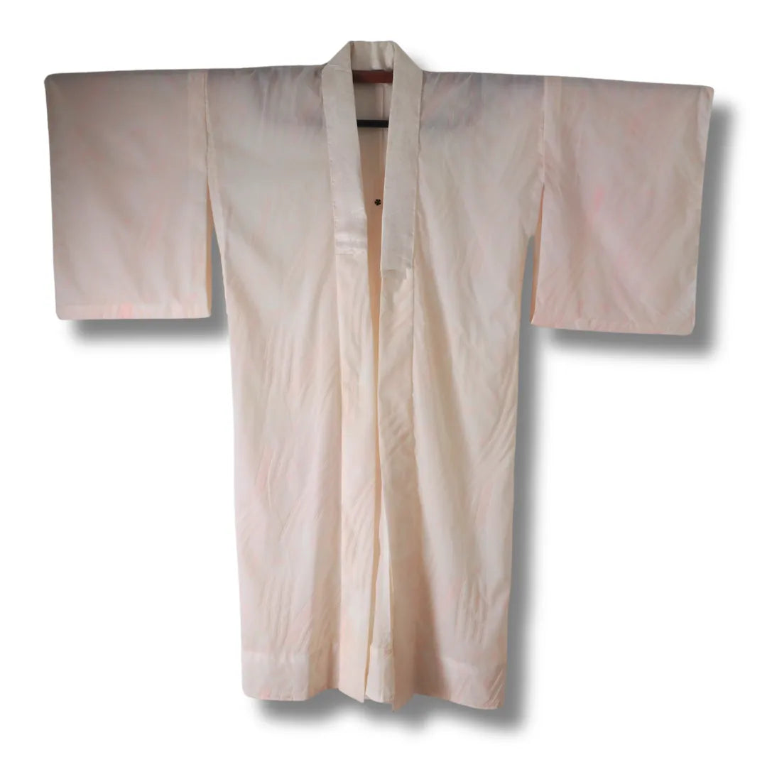 Vintage Juban in Creme-Rosa mit Streifenmuster Vorderansicht