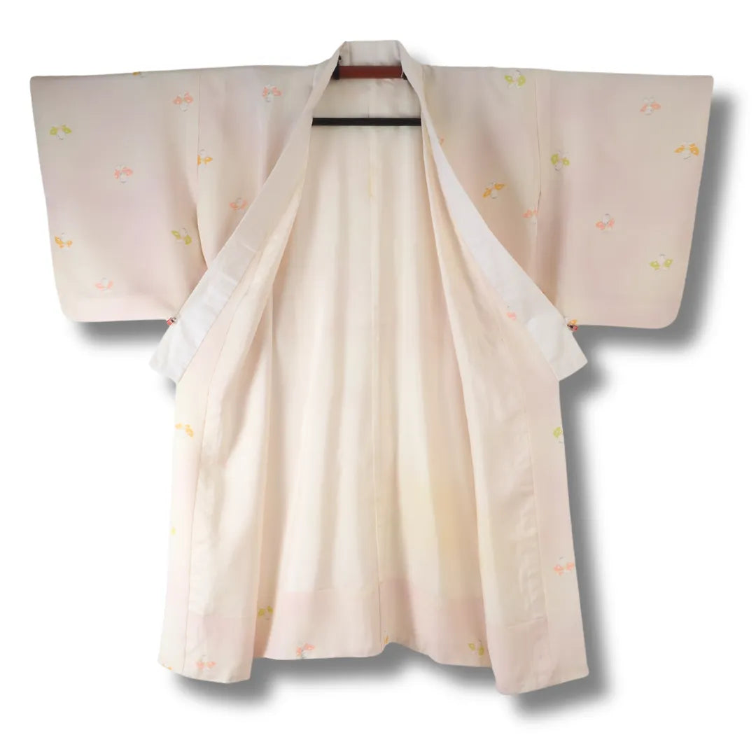 Vintage Damen Juban creme rosa geöffnet Vorderansicht