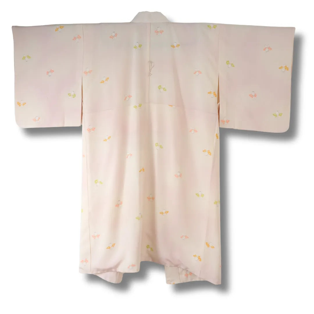 Vintage Damen Juban creme rosa Rückansicht