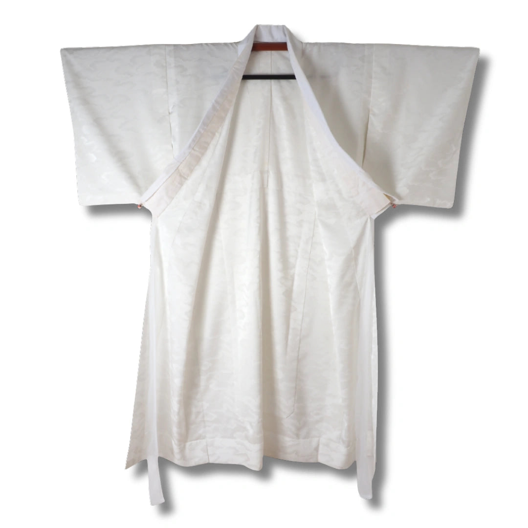Vintage Damen Juban weiß mit Wolkenmuster