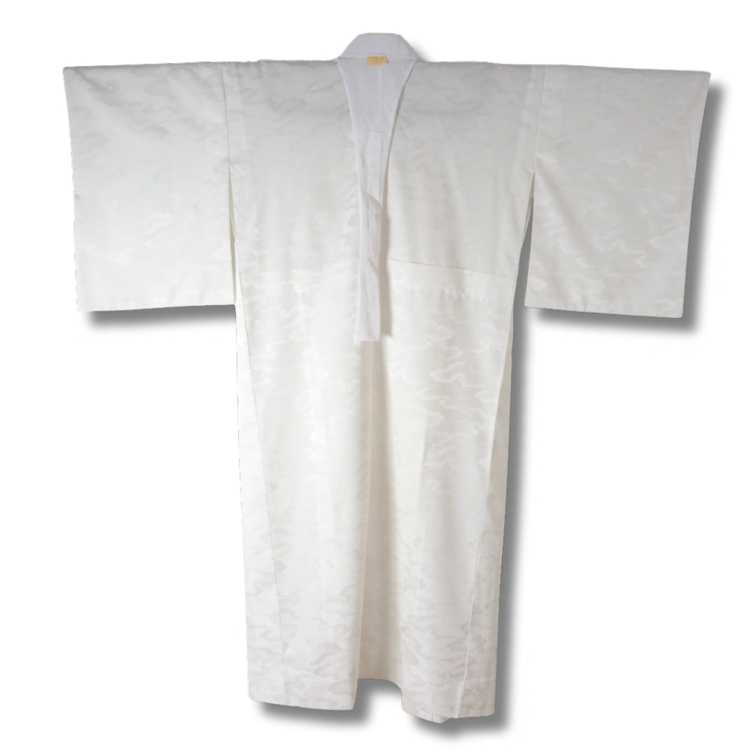 Vintage Damen Juban weiß mit Wolkenmuster