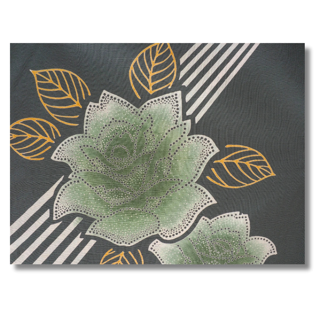 Vintage Damen Yukata Grün mit Rosen