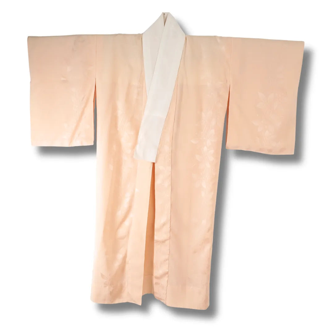 Vintage Damen Juban helles Apricot mit Blumenmuster Vorderansicht