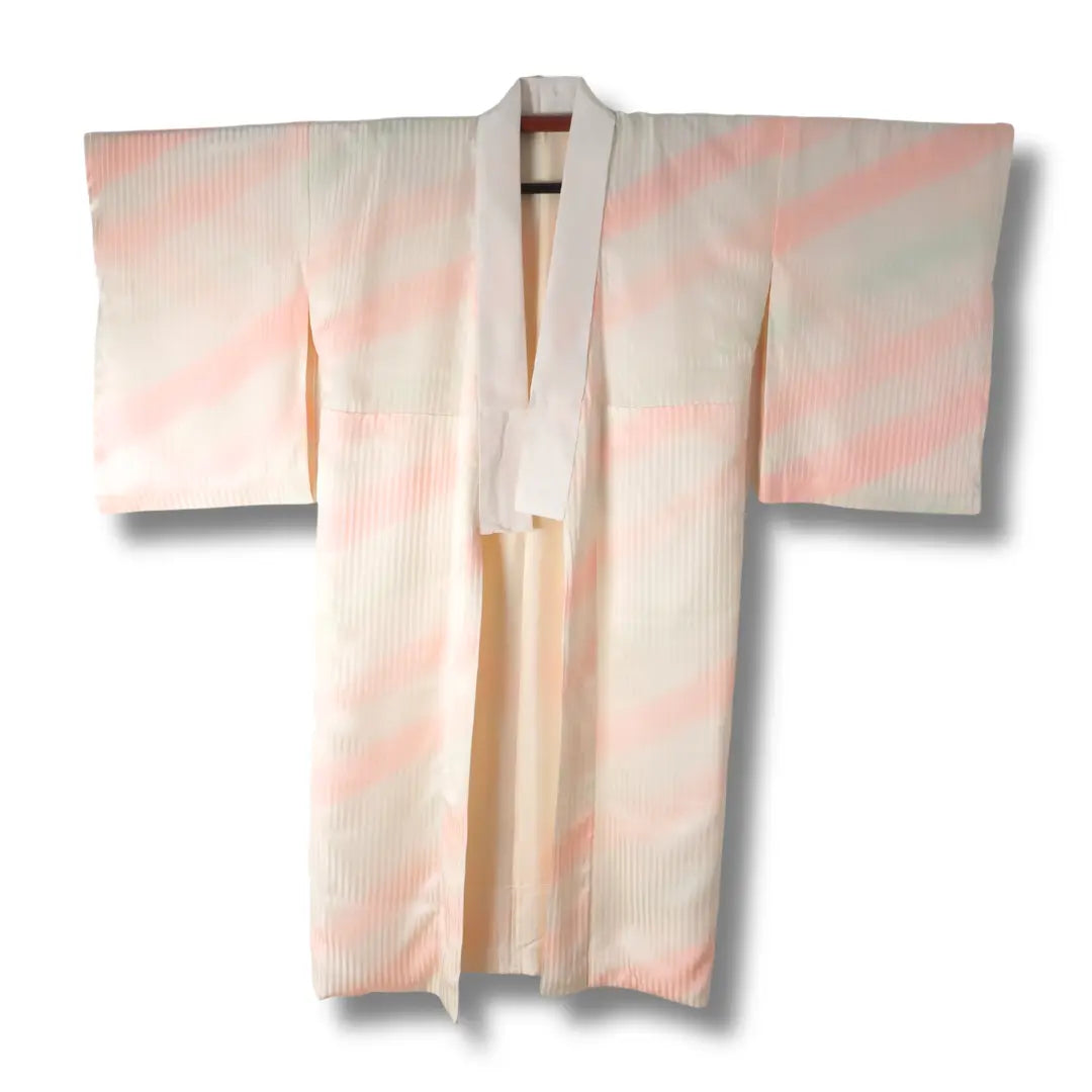 Vintage Naga-Juban Damen rosa creme Streifen