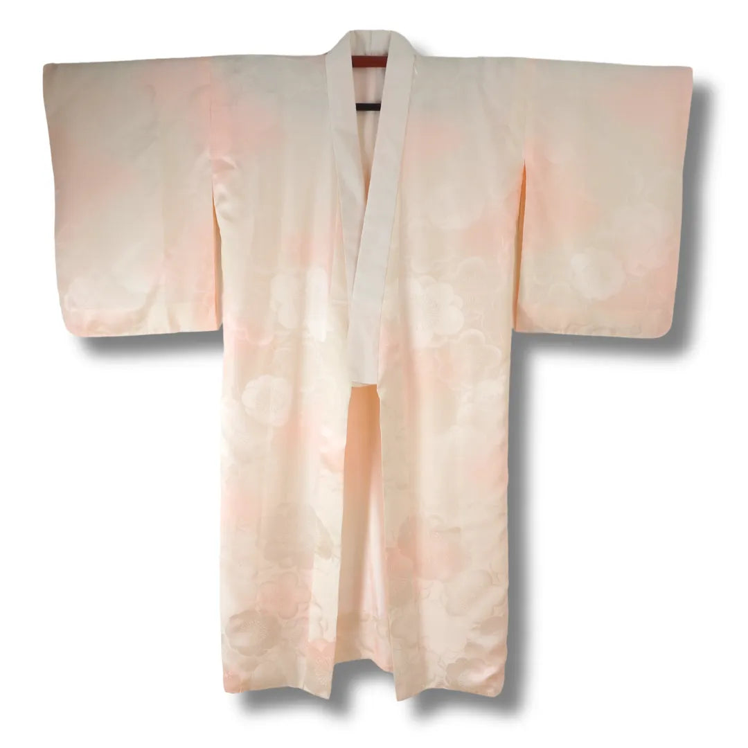 Vintage Damen Naga Juban rosa creme mit Blumenmuster Vorderansicht