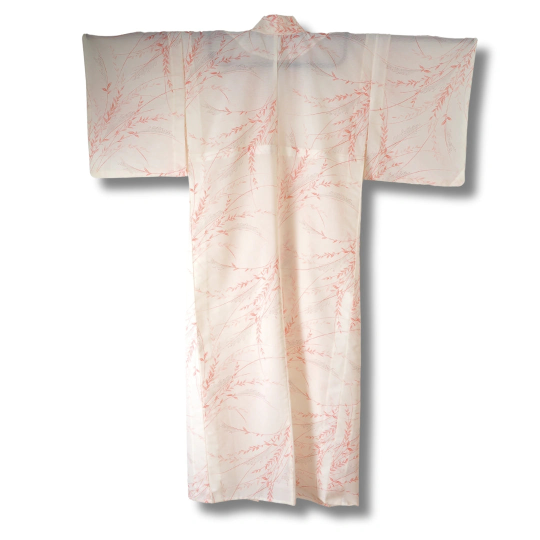 Vintage Sommer Komon Kimono Creme mit Blumen