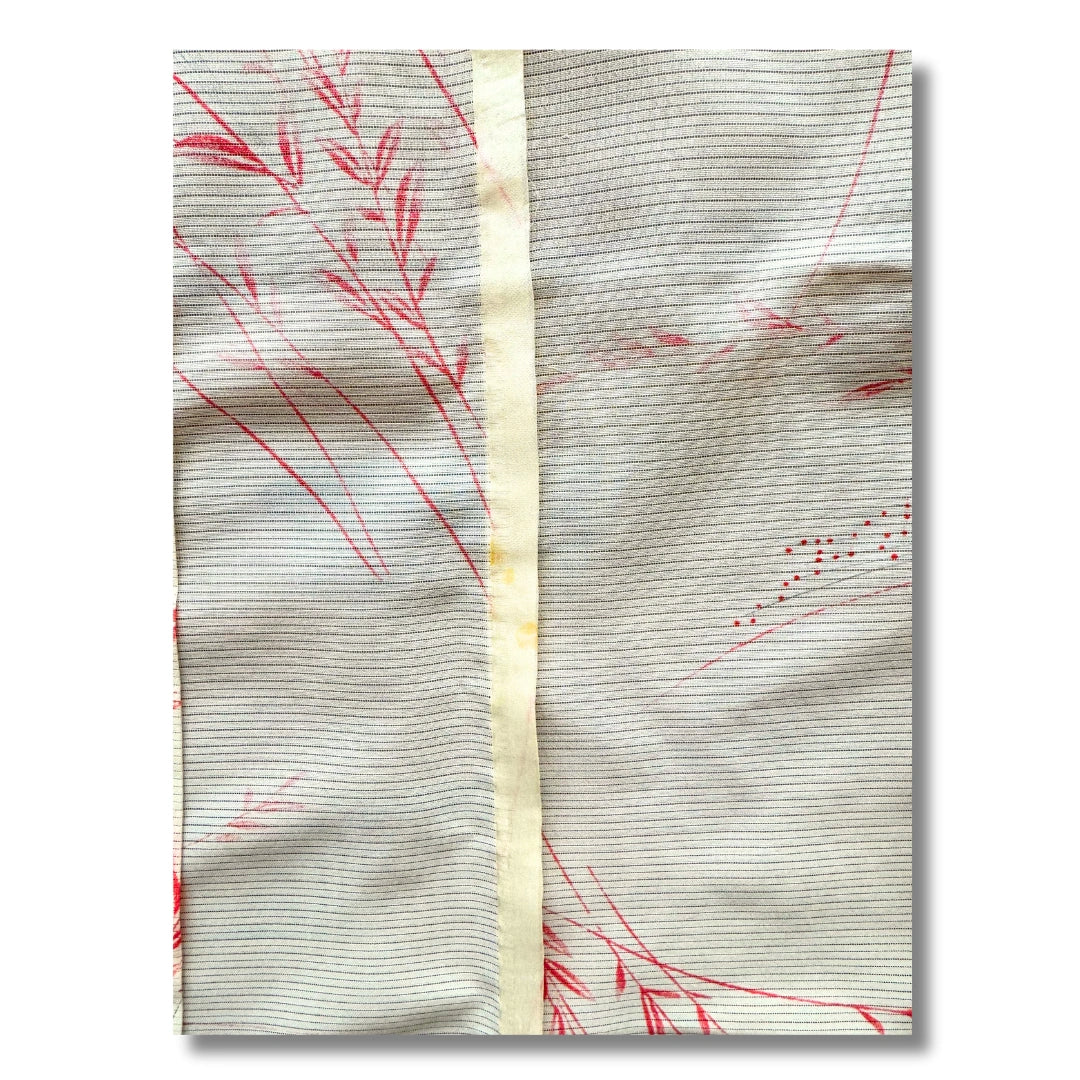 Vintage Sommer Komon Kimono Creme mit Blumen
