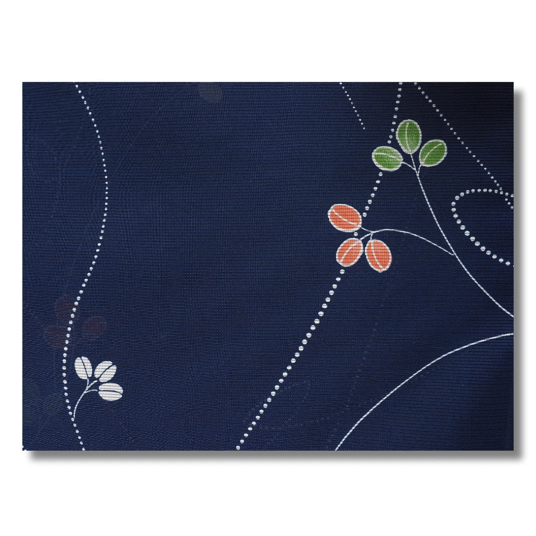 Vintage Sommer Komon Kimono Dunkelblau mit Blüten