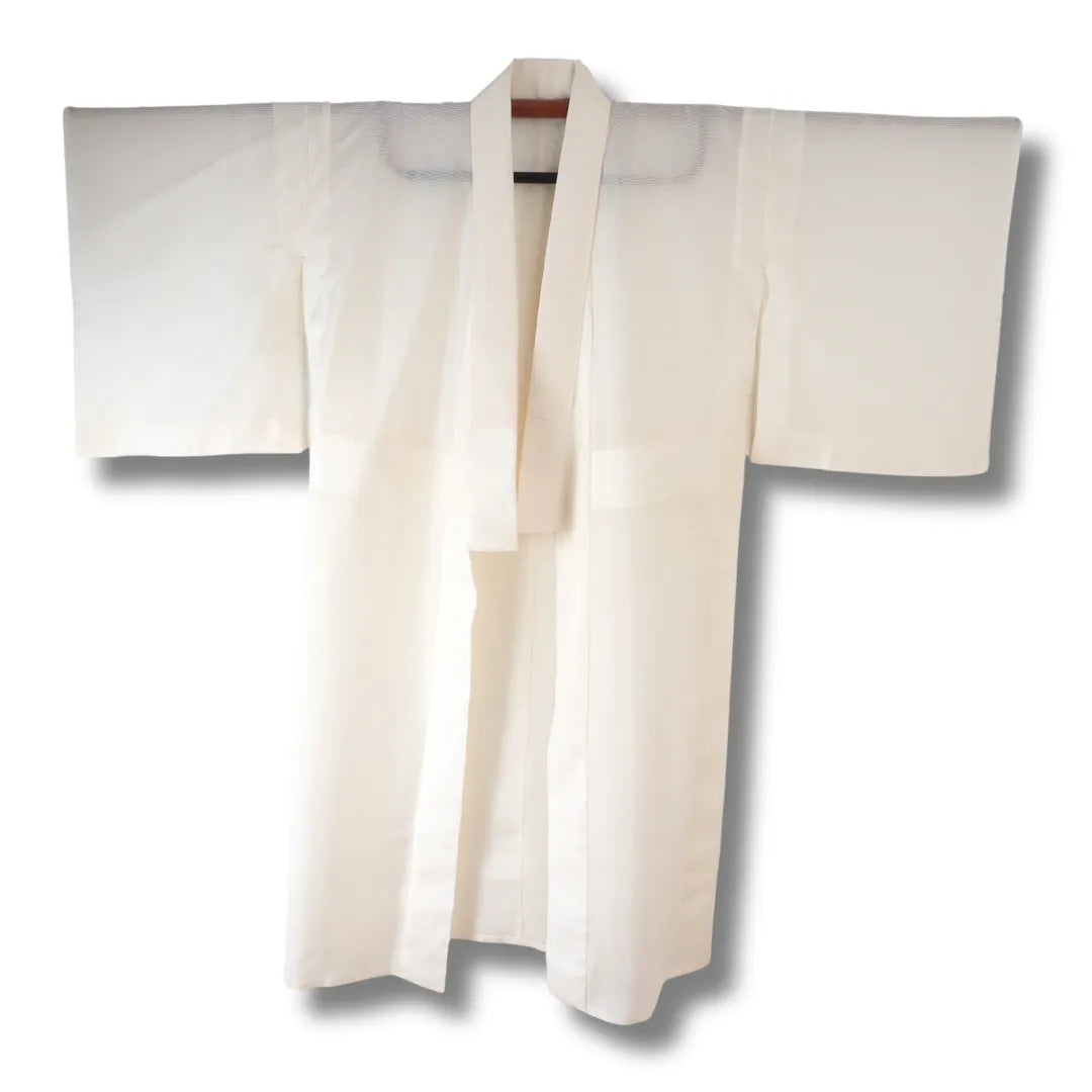 Vintage Damen Naga Juban einfarbig creme Vorderansicht