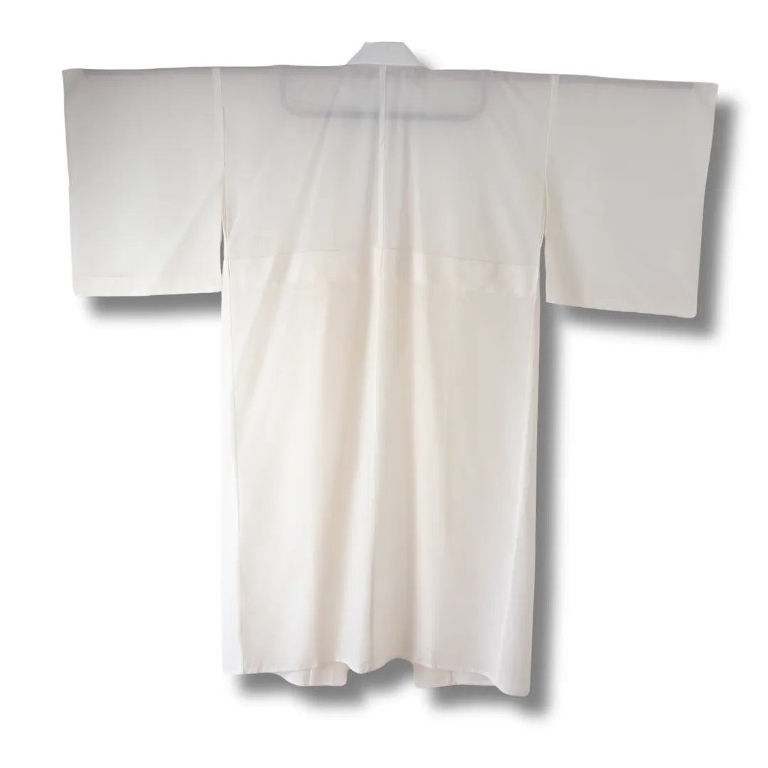 Rückansicht des japanischen Vintage Nagajuban in Creme