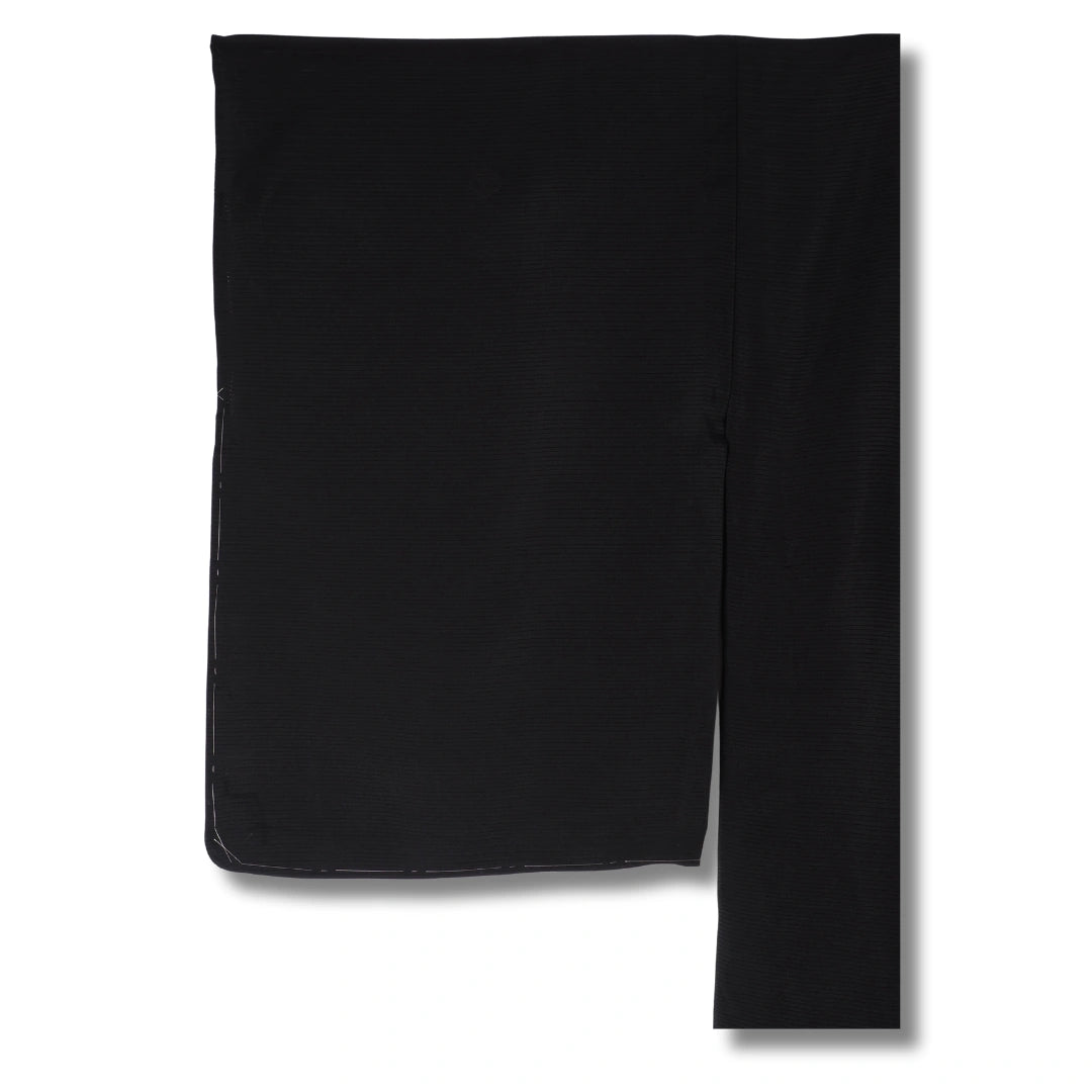 Vintage Damen Sommer-Kimono schwarz mit 5 Kamon (Wappen)