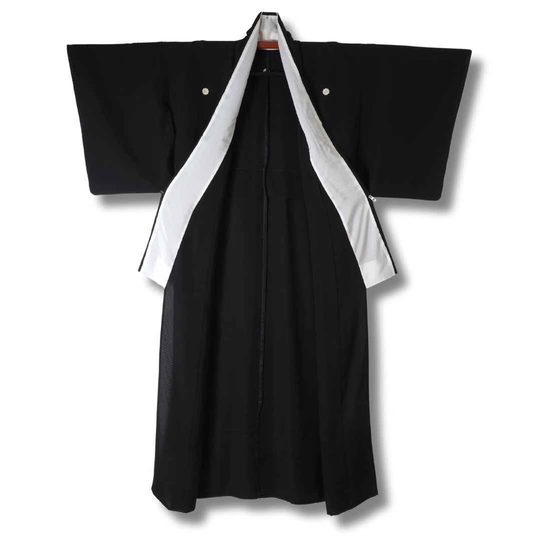 Vintage Sommer Mofuku Kimono für Damen Schwarz