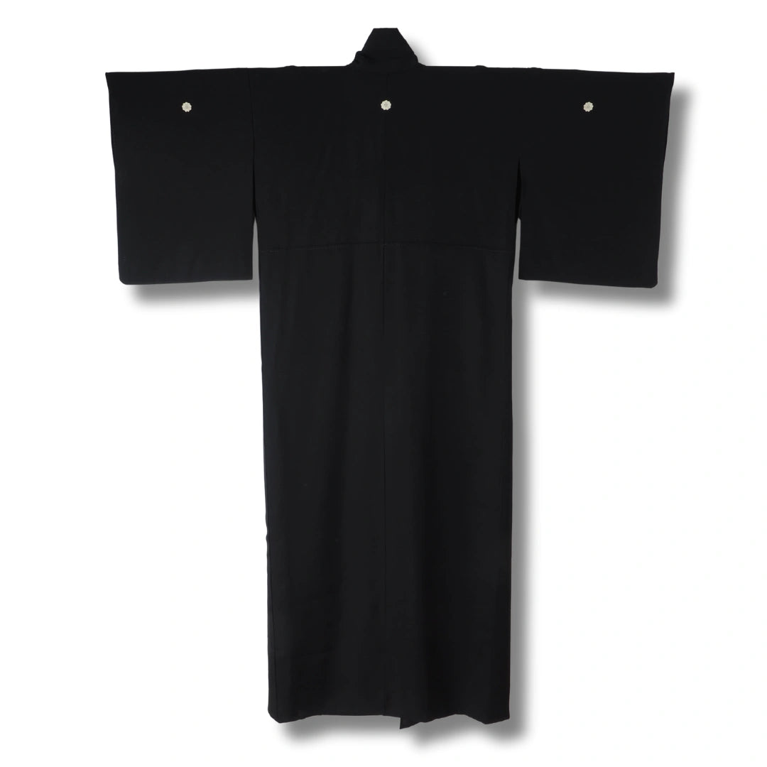 Vintage Sommer Mofuku Kimono für Damen Schwarz