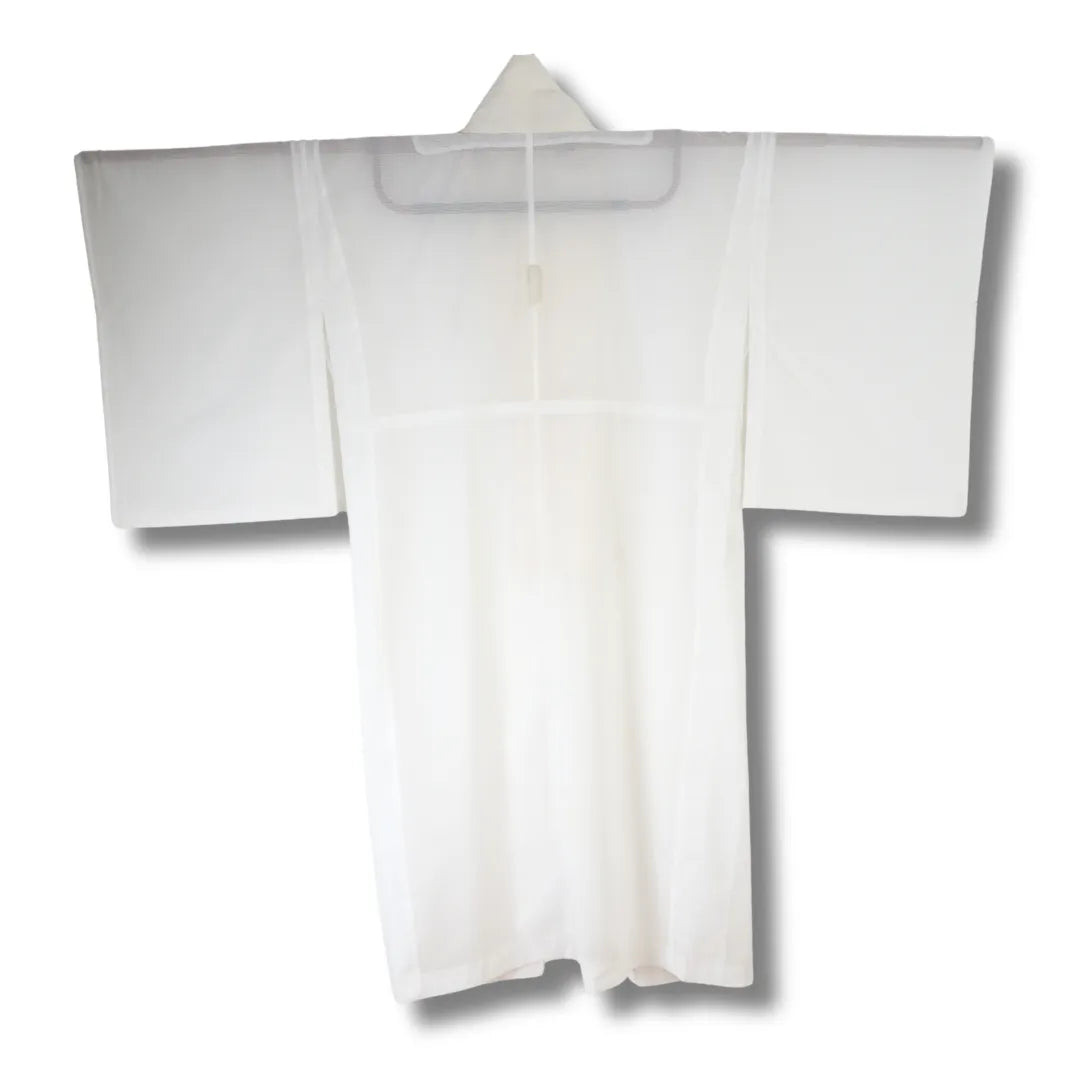 Rückansicht des weißen Vintage Nagajuban für Damen