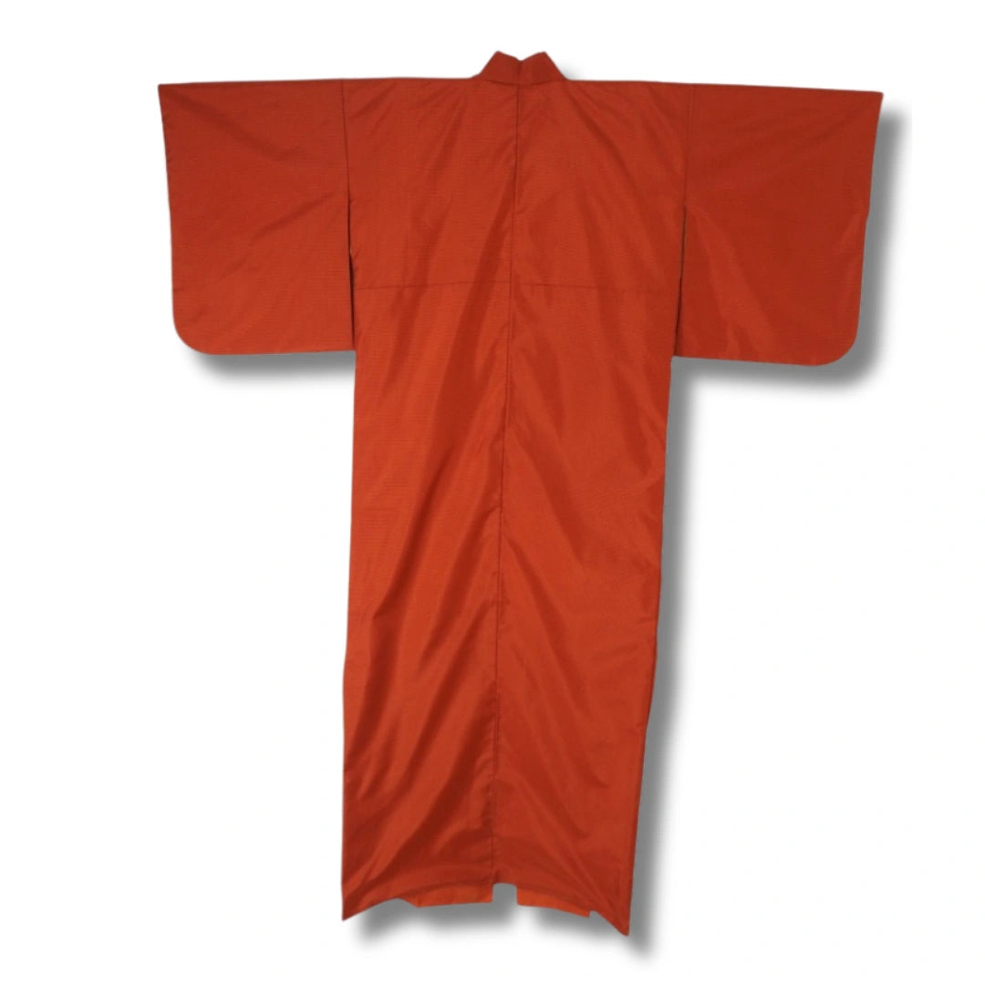 Vintage Damen Kimono orange kariert