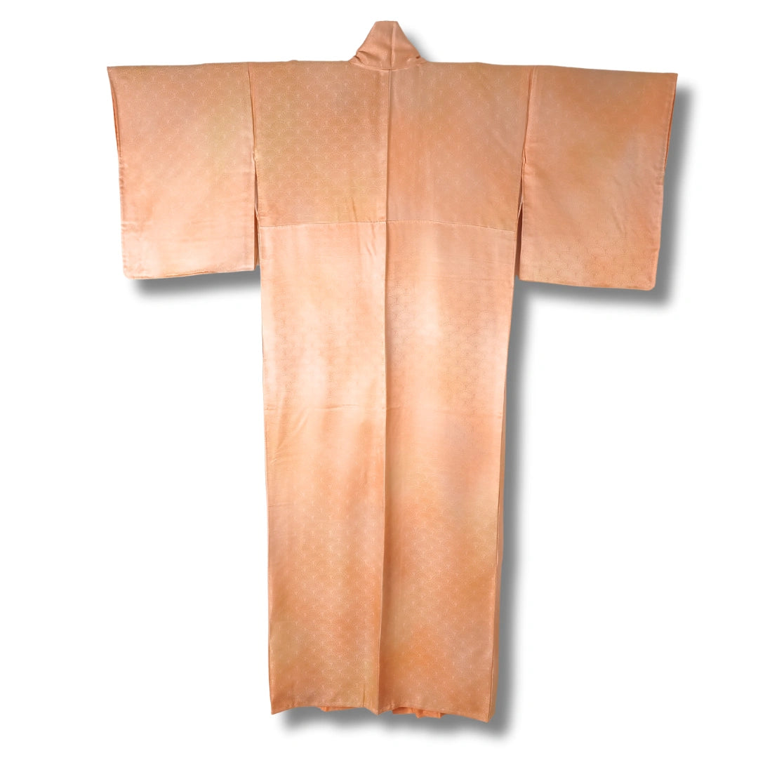 Vintage Iromuji Kimono Apricot mit Fächermuster