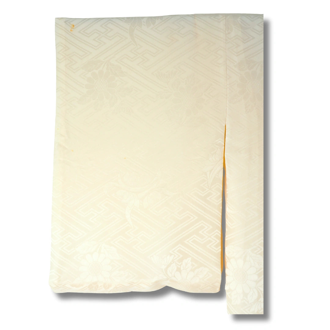 Vintage Damen Naga-Juban elfenbein mit Blumen
