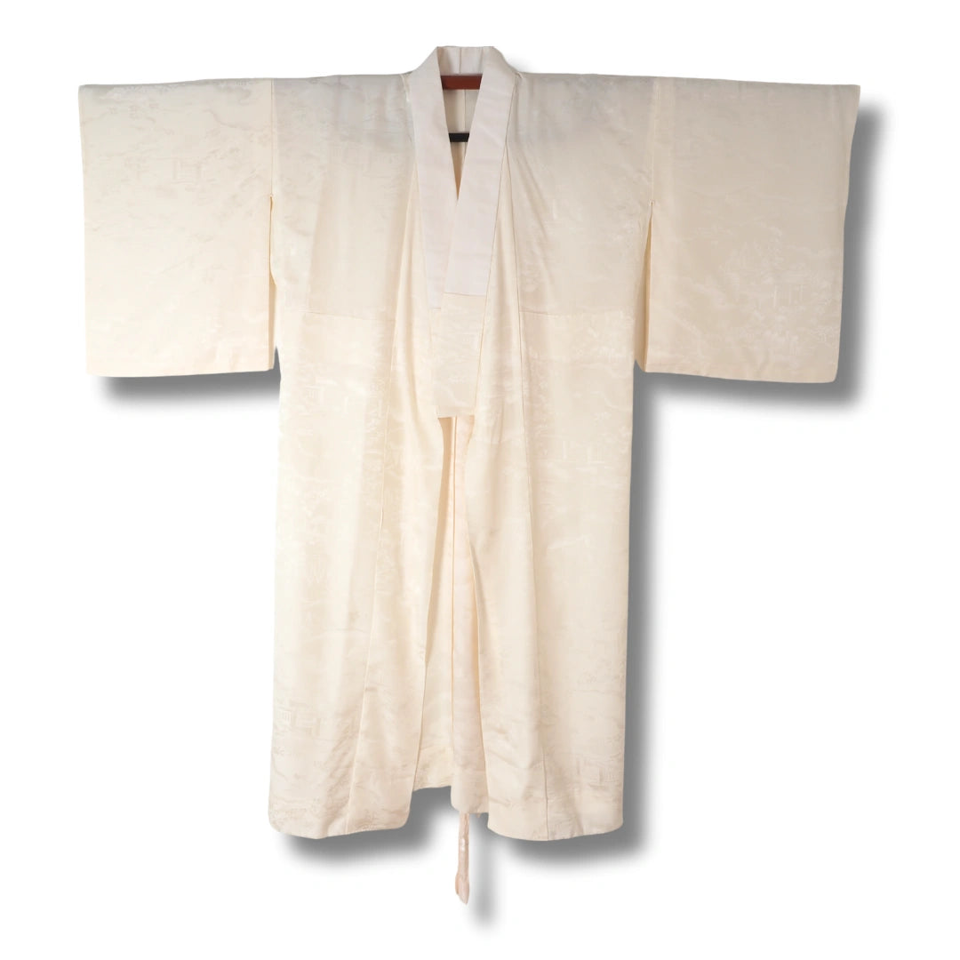 Vintage Damen Juban – Beige mit Bindeband