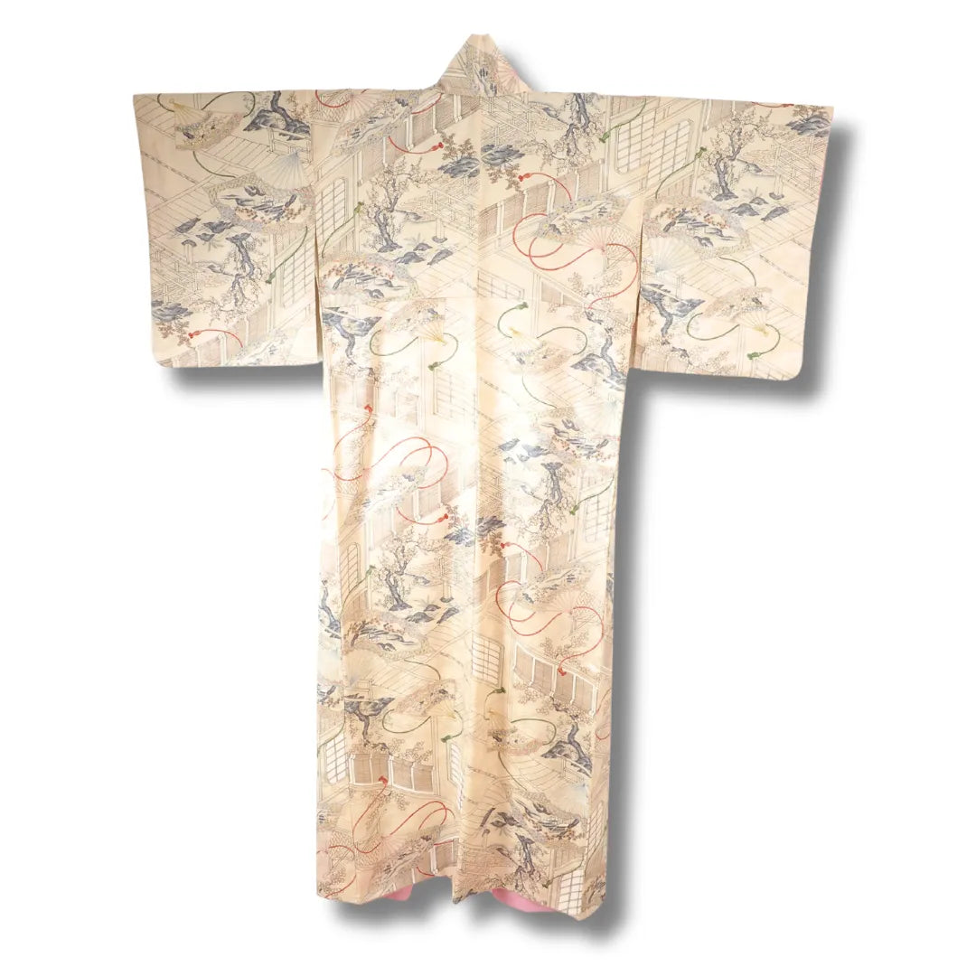 Rückansicht Kimono mit durchgehendem Muster