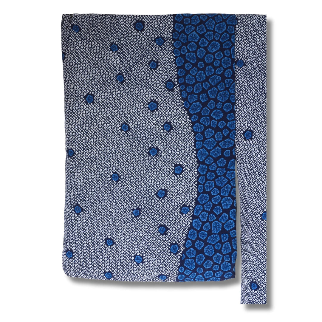 Vintage Komon Damen Kimono mit Shibori Färbung – Blau