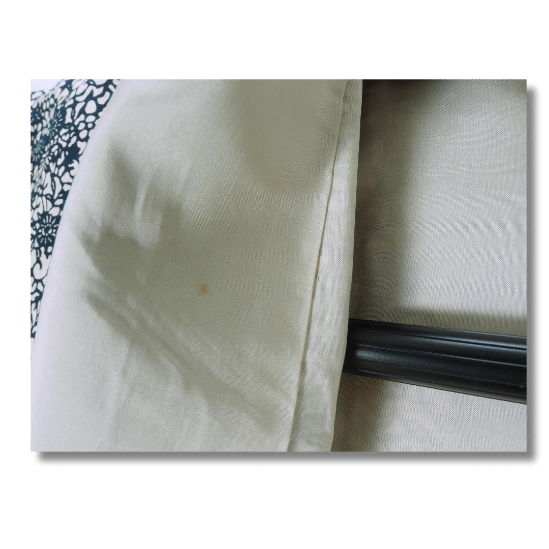Vintage Damen Komon Kimono blau-weiß mit Blumen