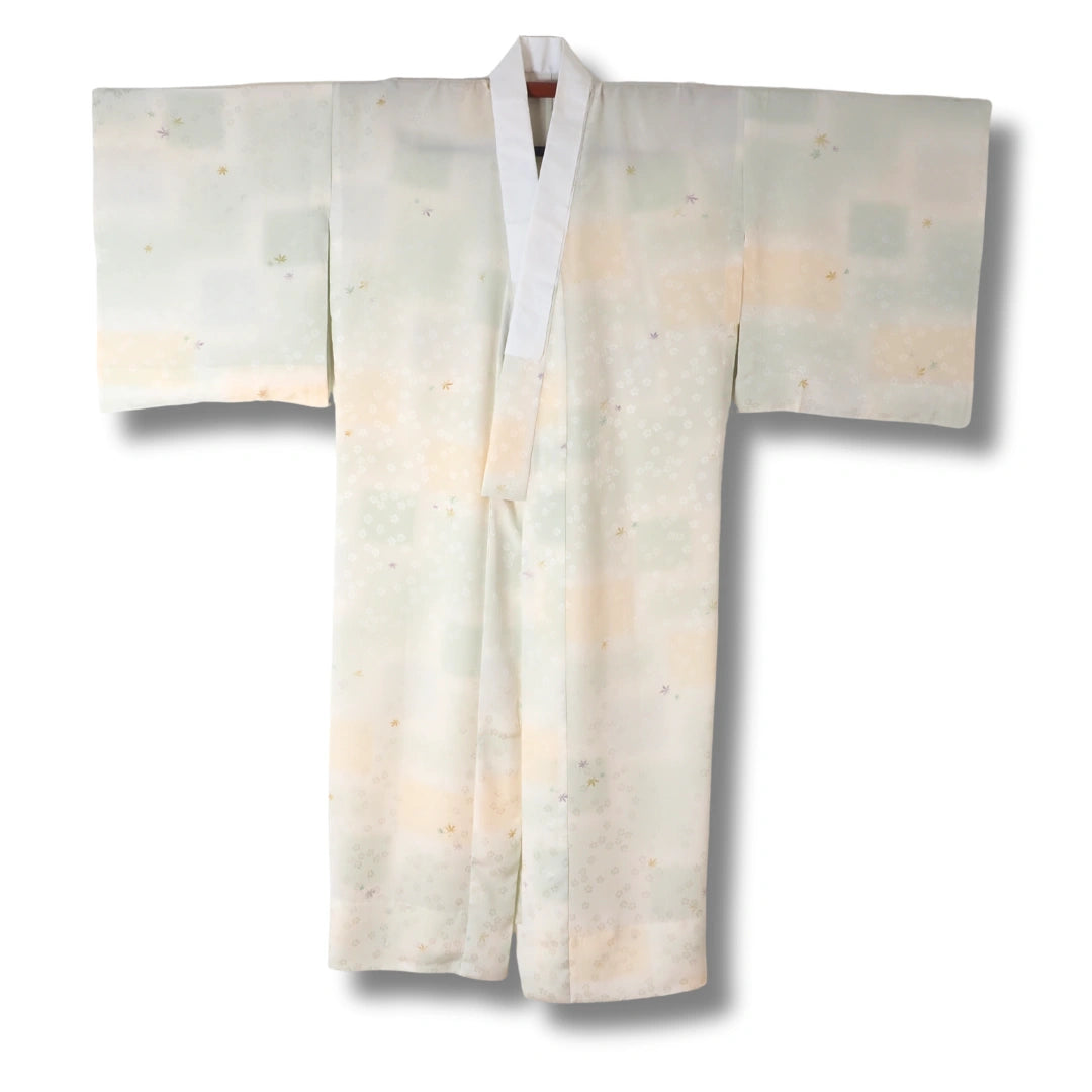 Vintage Damen Juban – Creme mit hellgrünen Blumen